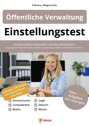 Buchcover und Innenansicht für das Buch: Einstellungstest Öffentliche Verwaltung
