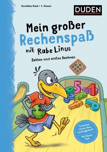 Buchcover und Innenansicht für das Buch: Mein großer Rechenspaß mit Rabe Linus - 1. Klasse