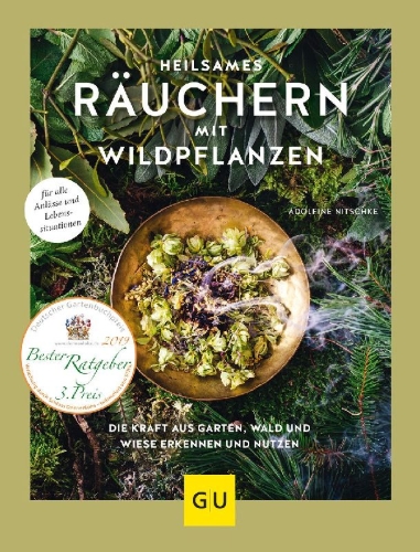 Buchcover und Innenansicht für das Buch: Heilsames Räuchern mit Wildpflanzen