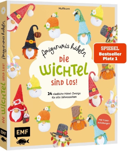 Buchcover und Innenansicht für das Buch: Amigurumi Gnomes