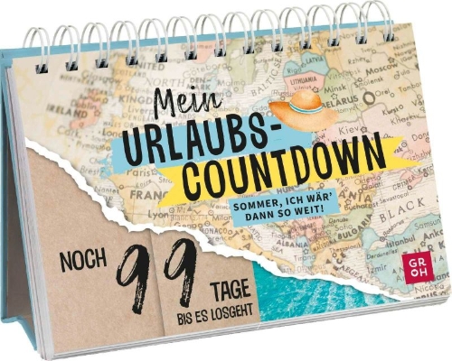 Buchcover und Innenansicht für das Buch: Mein Urlaubscountdown