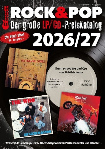 Buchcover und Innenansicht für das Buch: Der große Rock & Pop LP/CD Preiskatalog 2026/27