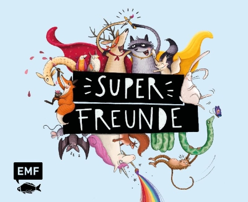 Buchcover und Innenansicht für das Buch: Superfreunde - Das Freundebuch