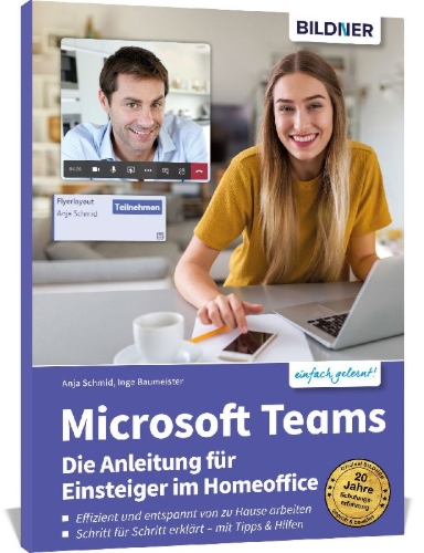 Buchcover und Innenansicht für das Buch: Microsoft Teams - Die Anleitung für Einsteiger im Homeoffice