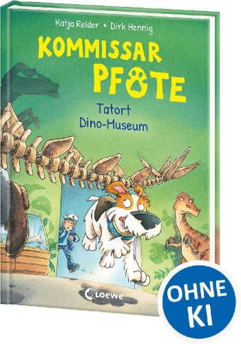 Buchcover und Innenansicht für das Buch: Kommissar Pfote (Band 9) - Tatort Dino-Museum