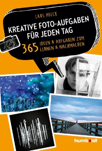 Buchcover und Innenansicht für das Buch: Kreative Foto-Aufgaben für jeden Tag