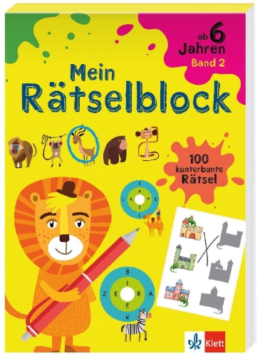 Buchcover und Innenansicht für das Buch: Klett Mein Rätselblock ab 6 Jahren Band 2