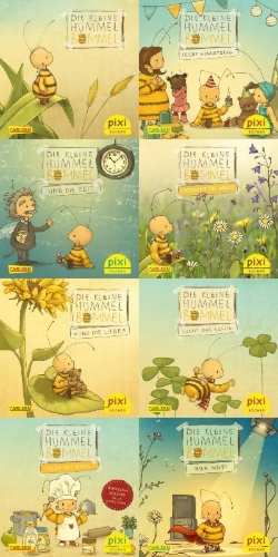 Buchcover und Innenansicht für das Buch: Pixi-8er-Set 309: Die kleine Hummel Bommel (8x1 Exemplar)