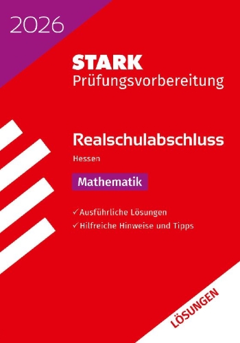 Buchcover und Innenansicht für das Buch: STARK Lösungen zu Mathematik - Realschulabschluss 2026 Hessen - Prüfungsvorbereitung