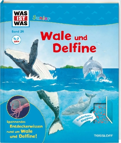 Buchcover und Innenansicht für das Buch: WAS IST WAS Junior 26. Wale und Delfine