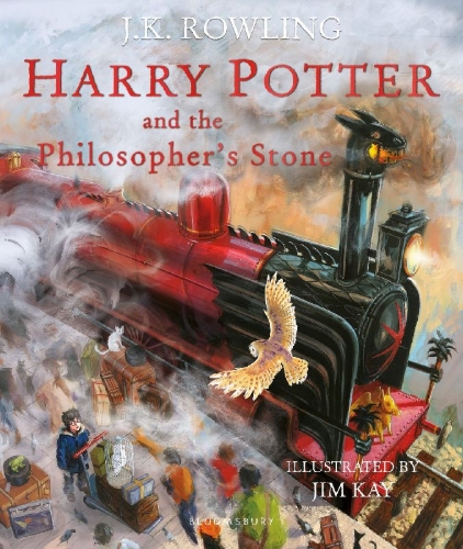 Buchcover und Innenansicht für das Buch: Harry Potter and the Philosopher's Stone. Illustrated Edition