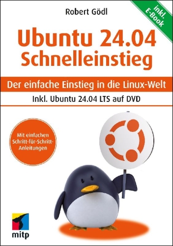 Buchcover und Innenansicht für das Buch: Ubuntu 24.04 LTS Schnelleinstieg
