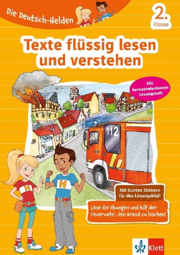 Buchcover und Innenansicht für das Buch: Die Deutsch-Helden Texte flüssig lesen und verstehen 2. Klasse