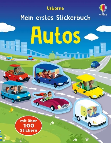 Buchcover und Innenansicht für das Buch: Mein erstes Stickerbuch: Autos