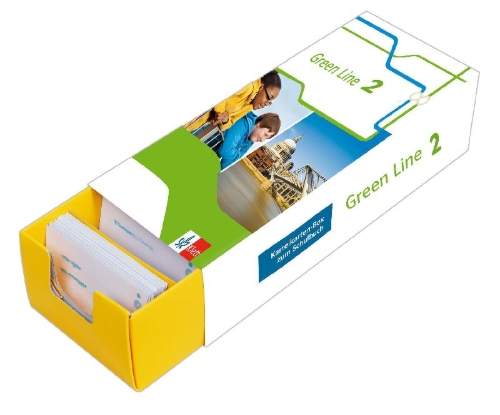Buchcover und Innenansicht für das Buch: Vokabel-Lernbox zum Schulbuch.Green Line 2 Bayern Klasse 6