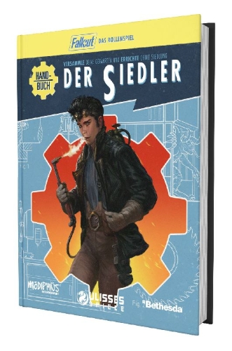 Buchcover und Innenansicht für das Buch: Fallout: Das Rollenspiel - Handbuch der Siedler
