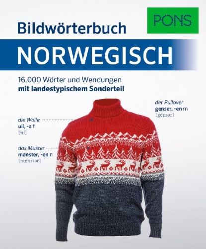 Buchcover und Innenansicht für das Buch: PONS Bildwörterbuch Norwegisch