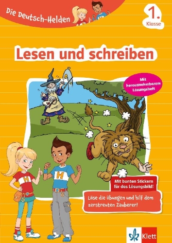 Buchcover und Innenansicht für das Buch: Die Deutsch-Helden. Lesen und schreiben 1. Klasse