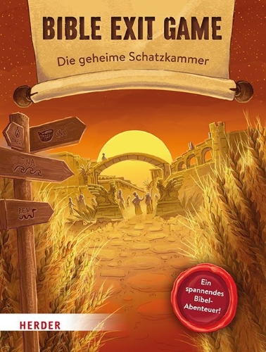 Buchcover und Innenansicht für das Buch: BIBLE EXIT GAME Die geheime Schatzkammer