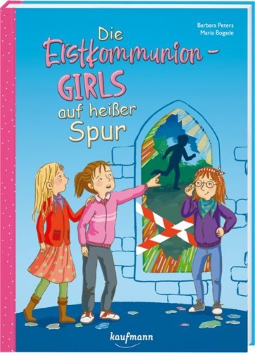 Buchcover und Innenansicht für das Buch: Die Erstkommunion-Girls auf heißer Spur