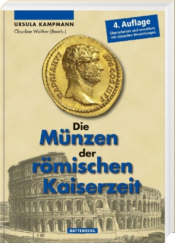 Buchcover und Innenansicht für das Buch: Die Münzen der römischen Kaiserzeit