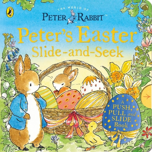 Buchcover und Innenansicht für das Buch: Peter Rabbit: Peter's Easter Slide-and-Seek