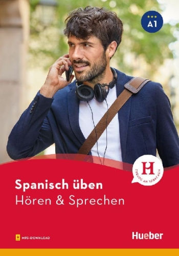 Buchcover und Innenansicht für das Buch: Spanisch üben - Hören & Sprechen A1