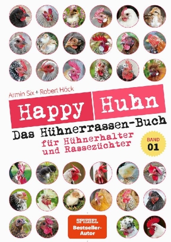 Buchcover und Innenansicht für das Buch: Happy Huhn - Das Hühnerrassenbuch, Band 1