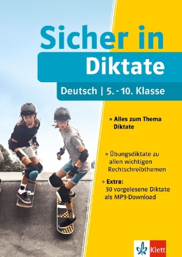 Buchcover und Innenansicht für das Buch: Klett Sicher in Deutsch Diktate 5.-10. Klasse