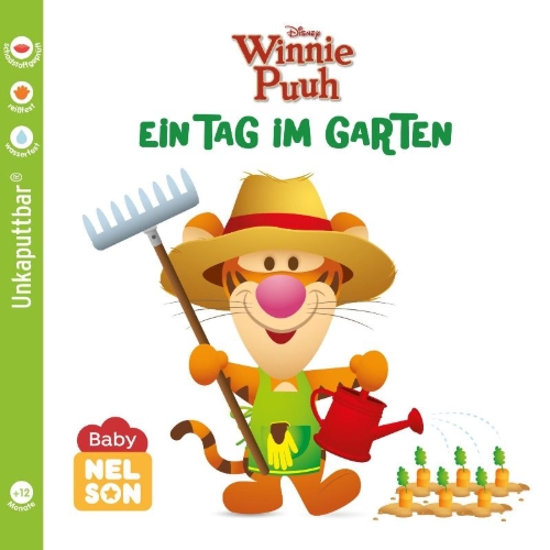 Buchcover und Innenansicht für das Buch: Baby Nelson (unkaputtbar) 4: Disney: Winnie Puuh: Ein Tag im Garten