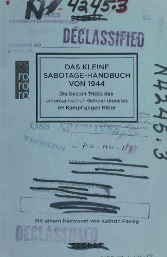 Buchcover und Innenansicht für das Buch: Simple Sabotage Field Manual