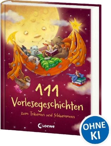 Buchcover und Innenansicht für das Buch: 111 Vorlesegeschichten zum Träumen und Schlummern