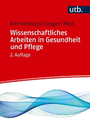 Buchcover und Innenansicht für das Buch: Wissenschaftliches Arbeiten in Gesundheit und Pflege