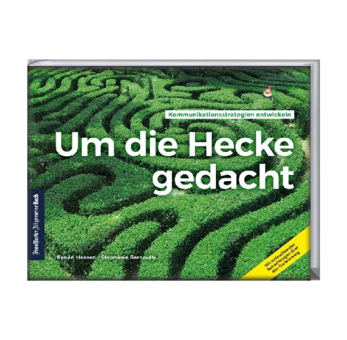 Buchcover und Innenansicht für das Buch: Um die Hecke gedacht