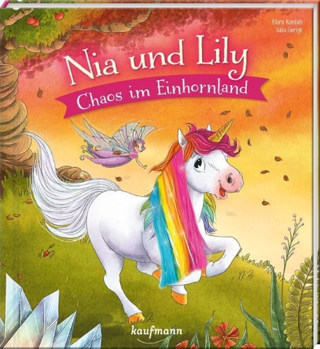 Buchcover und Innenansicht für das Buch: Nia und Lily - Chaos im Einhornland