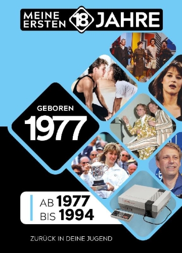 Buchcover und Innenansicht für das Buch: Geboren 1977
