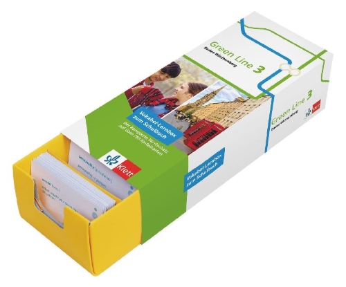Buchcover und Innenansicht für das Buch: Vokabel-Lernbox zum Schulbuch. Green Line 3 Baden-Württemberg. Klasse 7