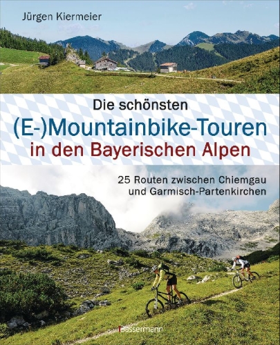 Buchcover und Innenansicht für das Buch: Die schönsten (E-)Mountainbike-Touren in den Bayerischen Alpen