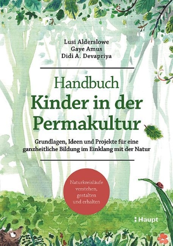 Buchcover und Innenansicht für das Buch: Handbuch Kinder in der Permakultur