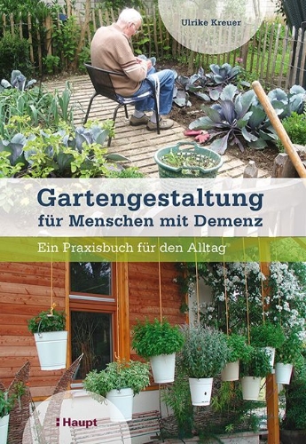 Buchcover und Innenansicht für das Buch: Gartengestaltung für Menschen mit Demenz