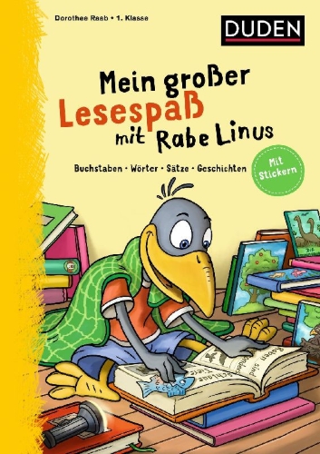 Buchcover und Innenansicht für das Buch: Mein großer Lesespaß mit Rabe Linus - 1. Klasse