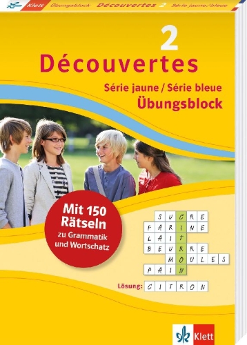 Buchcover und Innenansicht für das Buch: Découvertes 2 jaune/bleue - Übungsblock 2. Lernjahr