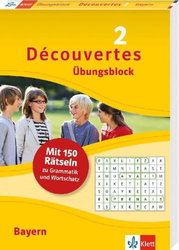 Buchcover und Innenansicht für das Buch: Découvertes 2 Bayern (ab 2017) - Übungsblock 2. Lernjahr