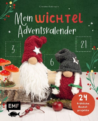 Buchcover und Innenansicht für das Buch: Mein Wichtel-Adventskalender-Buch