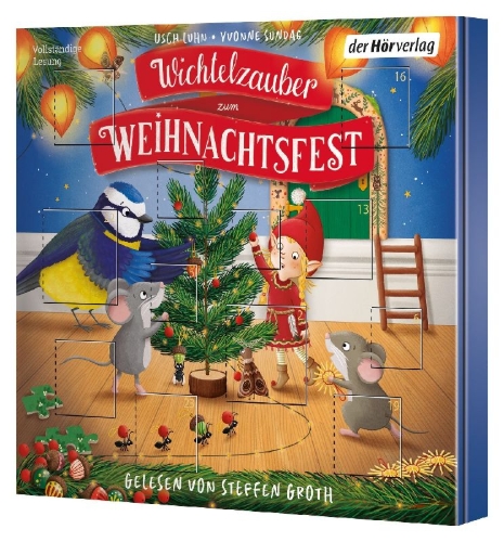 Buchcover und Innenansicht für das Buch: Wichtelzauber zum Weihnachtsfest - 24 Adventskalender-Geschichten