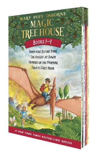 Buchcover und Innenansicht für das Buch: Magic Tree House Books 1-4 Boxed Set