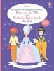 Buchcover und Innenansicht für das Buch: Mein großes Anziehpuppen-Stickerbuch: Reise um die Welt und Modische Reise durch die Zeit