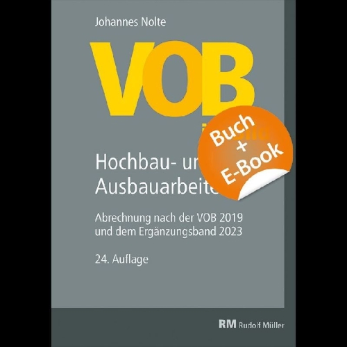 Buchcover und Innenansicht für das Buch: VOB im Bild-Hochbau-und Ausbauarbeiten-mit E-Book