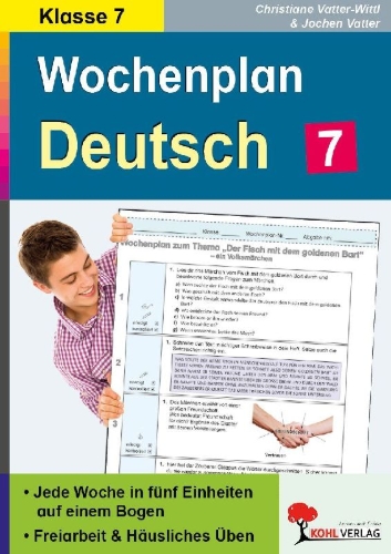 Buchcover und Innenansicht für das Buch: Wochenplan Deutsch / 7. Schuljahr