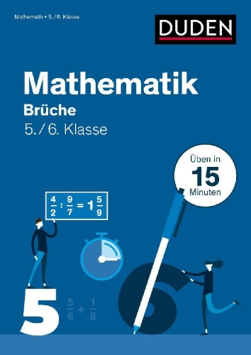 Buchcover und Innenansicht für das Buch: Mathe in 15 Min - Brüche 5./6. Klasse